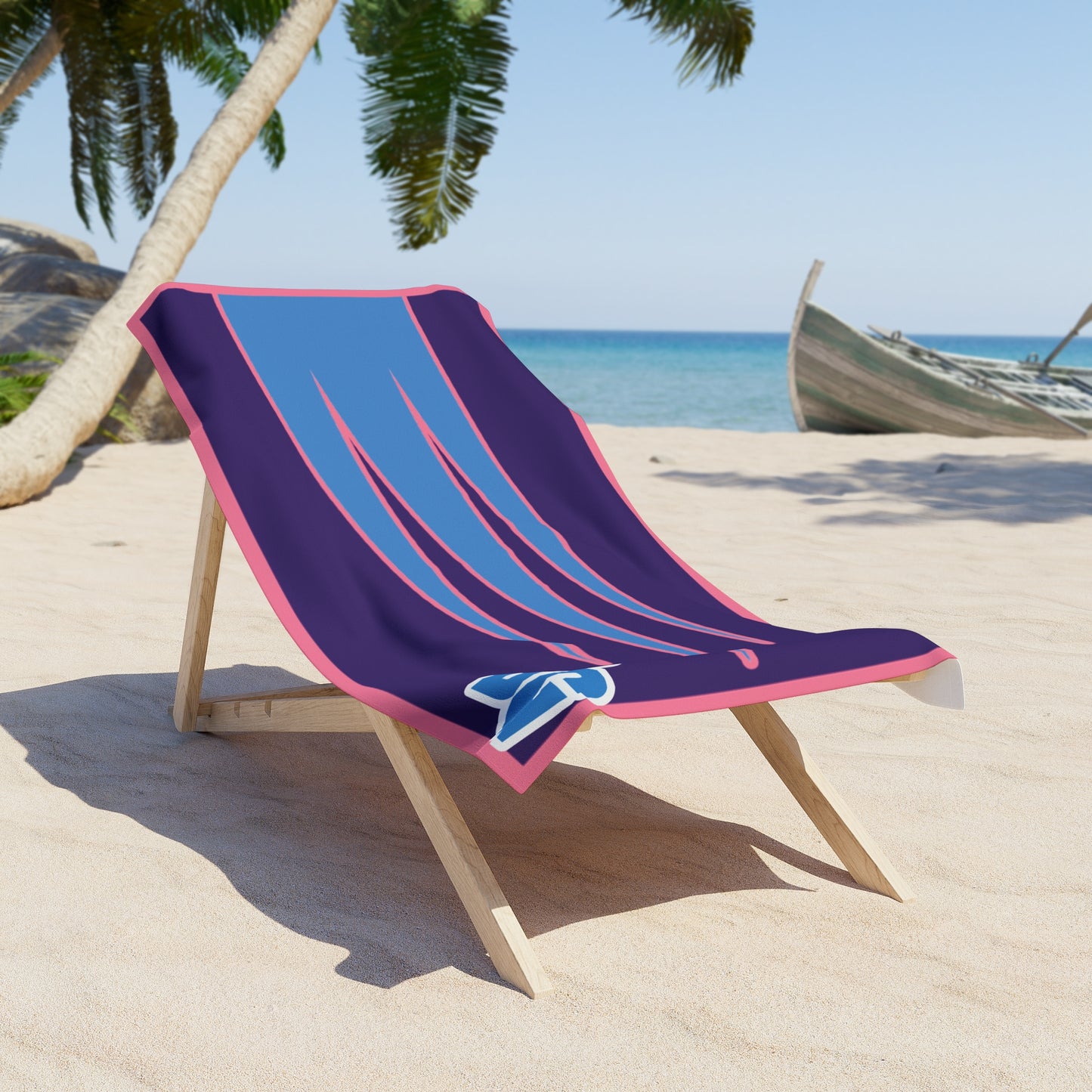 Desert Girl Purple Blue Strike Beach Towel