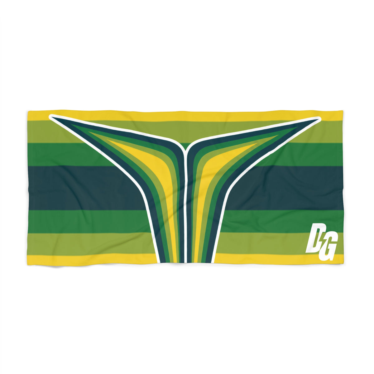 Desert Girl Green Yellow Beach Towel