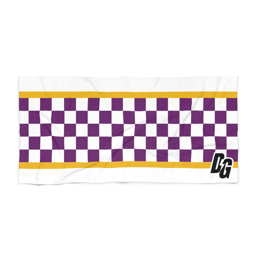 Desert Girl Purple Yellow Checks Beach Towel