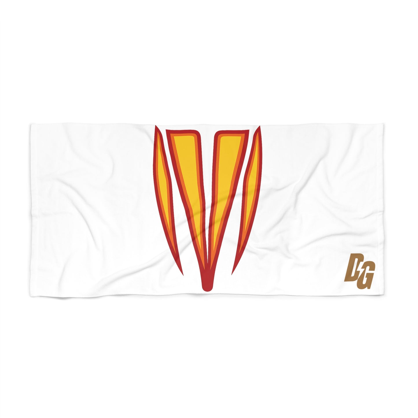 Desert Girl Red Orange Fangs - Horizontal Beach Towel