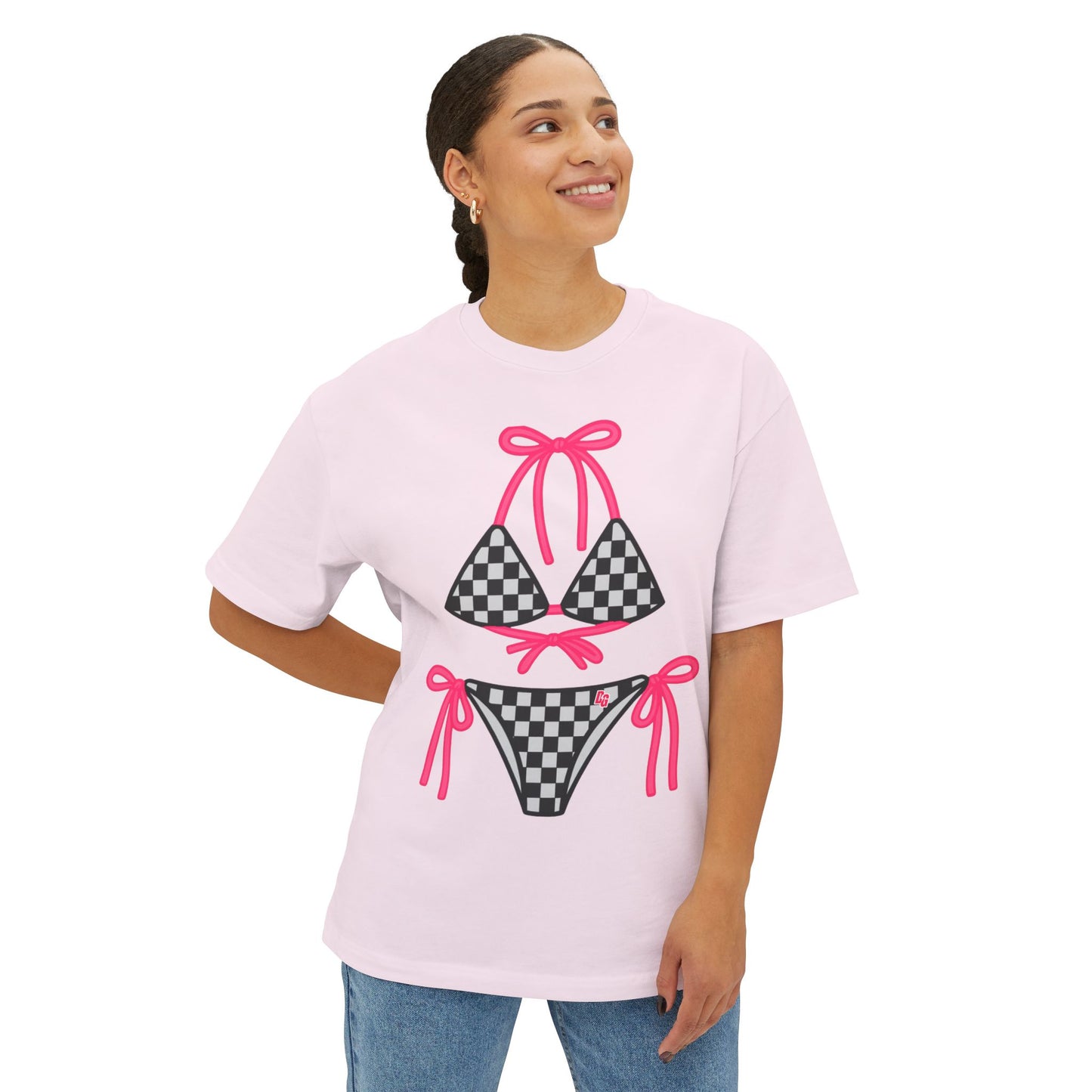 Checkered Bikini DG Oversized Boxy Tee
