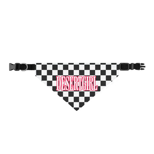 Checkered Desert Girl Clip-on Pet Bandana