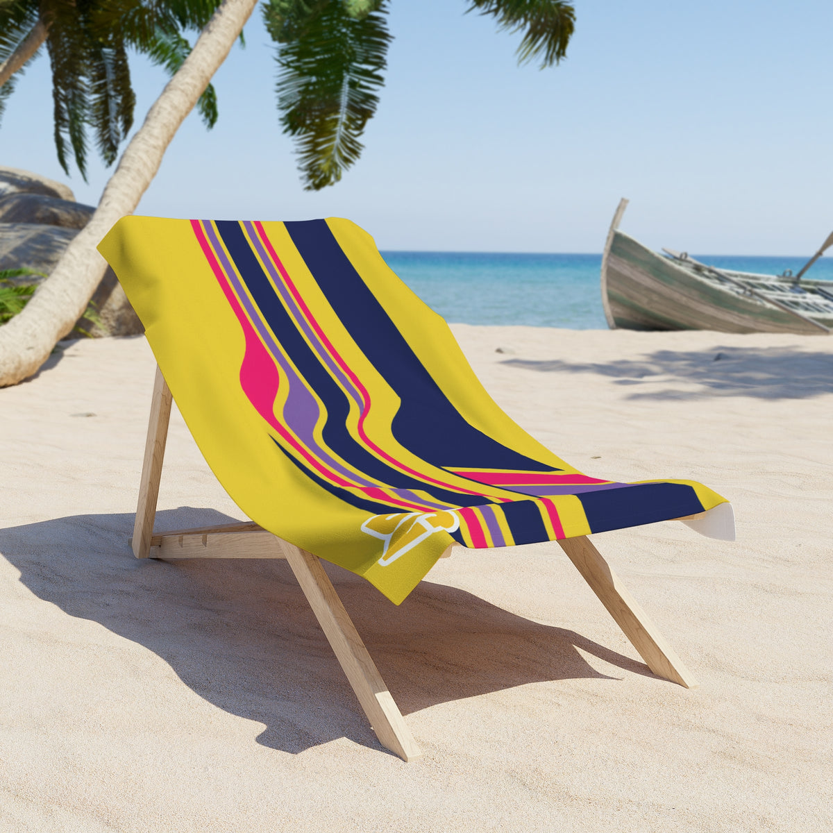 Desert Girl Yellow Purple Flow Beach Towel