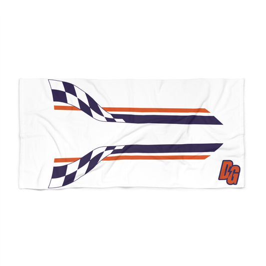 Desert Girl Purple Orange Checkered Beach Towel