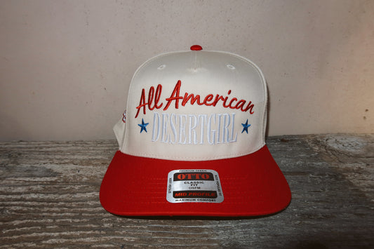 All American Desert Girl Canvas Trucker Hat - RED