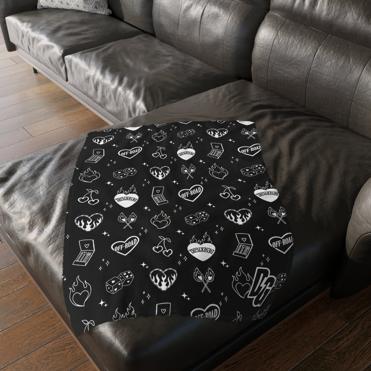 DESERTGIRL Off-Road Tattoo Fuzzy Blanket ( Double Sided )