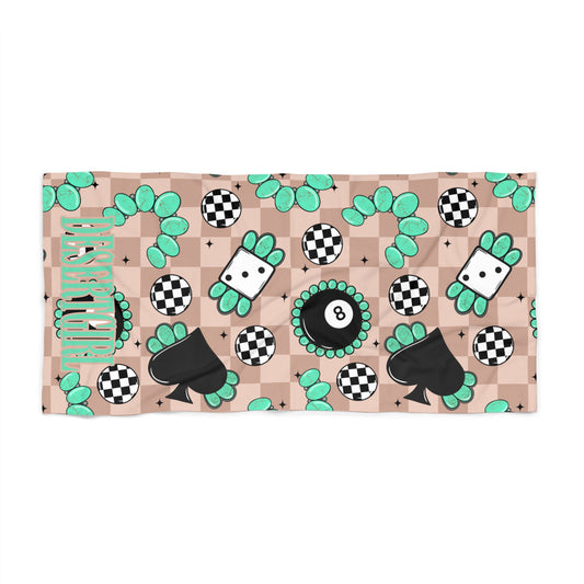 Turquoise & Aces Desert Girl Beach Towel