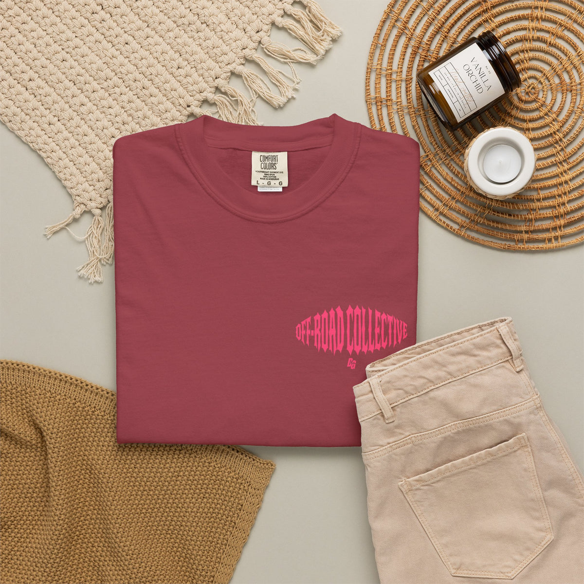 Off-Road Collective Metal Wrap Comfort Colors Tee - PINK