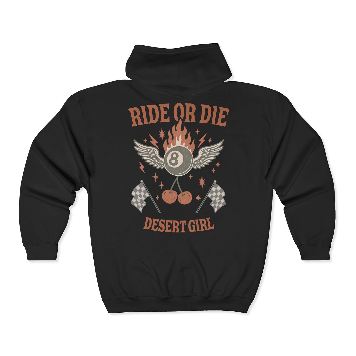 RIDE OR DIE Desert Girl Zip Up Hoodie
