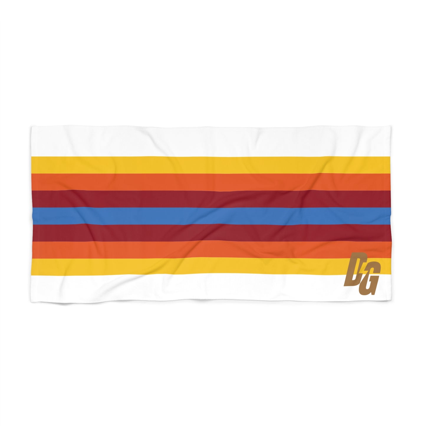 Desert Girl Retro Striped Beach Towel