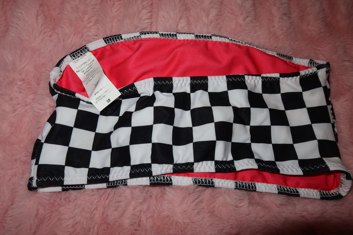 SALE Checkered Bandeau Bikini Top - MEDIUM