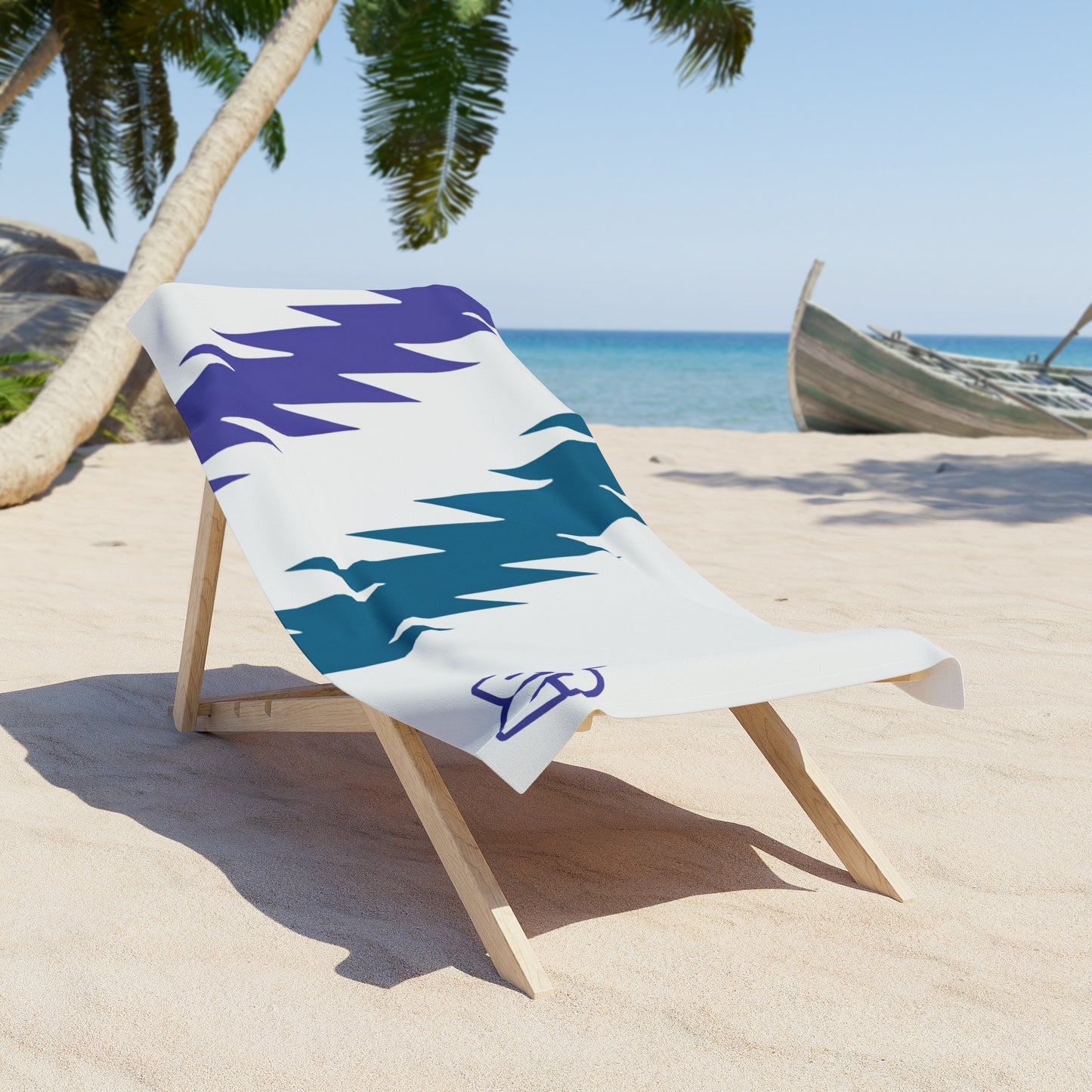 Desert Girl Purple Teal Jagged Beach Towel