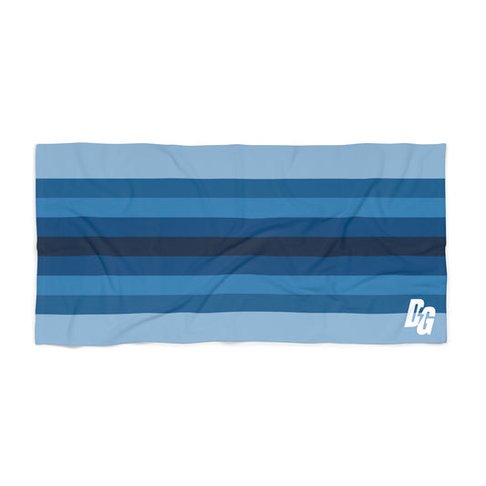 Desert Girl Blue Retro Striped Beach Towel
