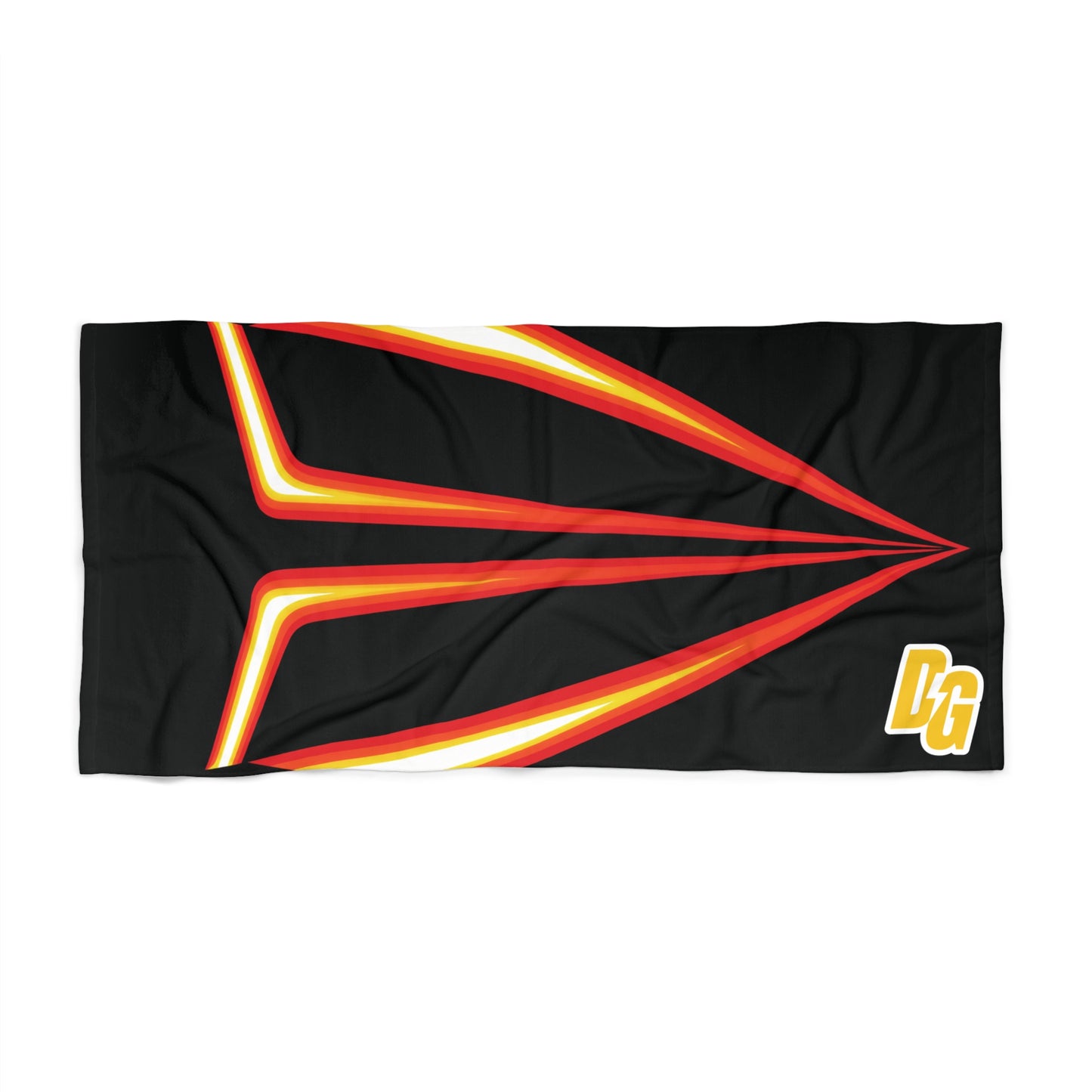 Desert Girl Black Red Yellow Strike Beach Towel