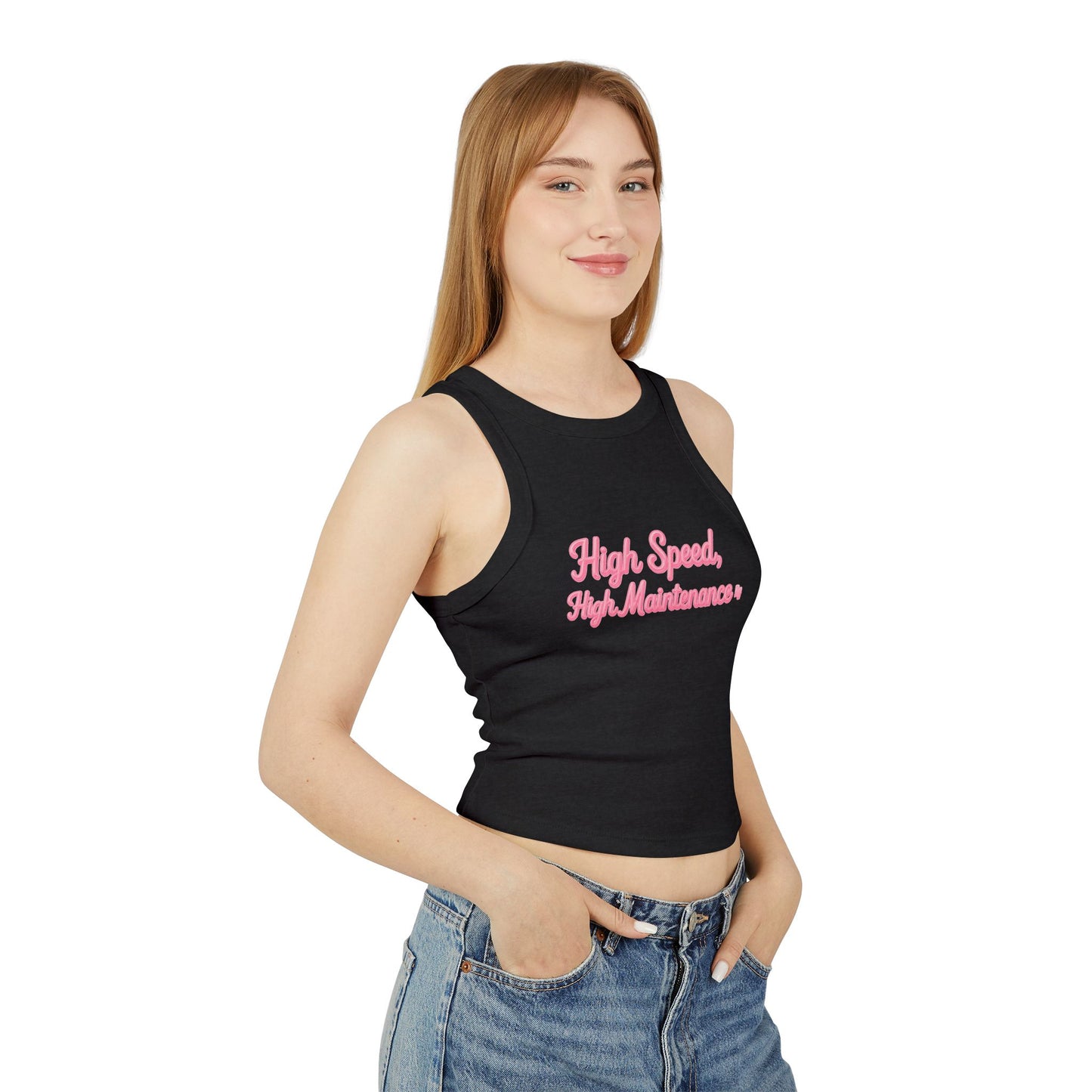 High Speed, High Maintenance Rib Racer Tank - BUBBLEGUM
