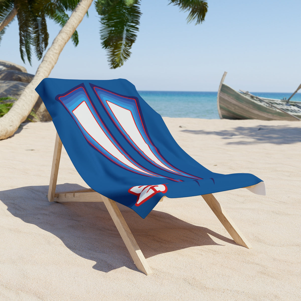 Desert Girl Blue Red Strike Beach Towel