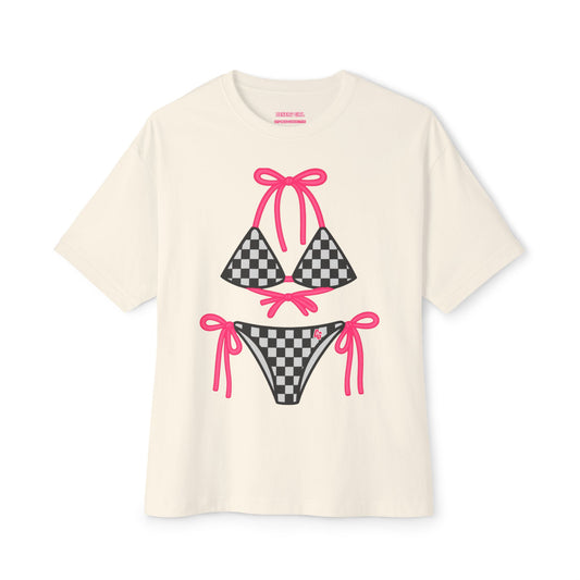 Checkered Bikini DG Oversized Boxy Tee