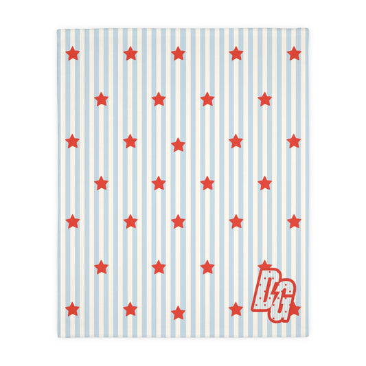DESERTGIRL Stars&Stripes Fuzzy Blanket ( Double Sided )