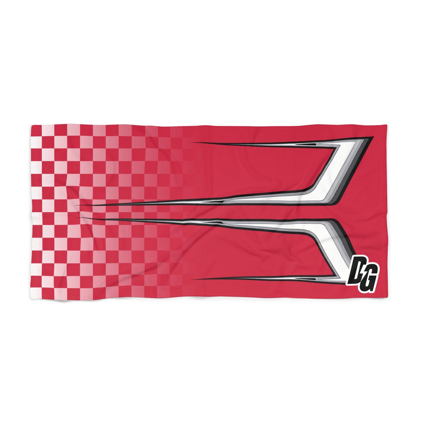 Desert Girl Red Strike Checkered Beach Towel