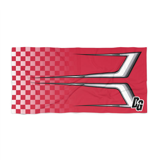 Desert Girl Red Strike Checkered Beach Towel
