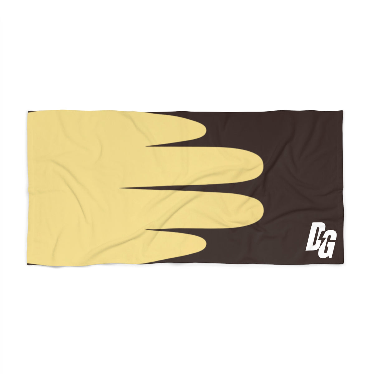 Desert Girl Brown Yellow Scallop Beach Towel