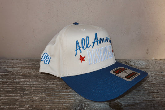 All American Desert Girl Canvas Trucker Hat - BLUE