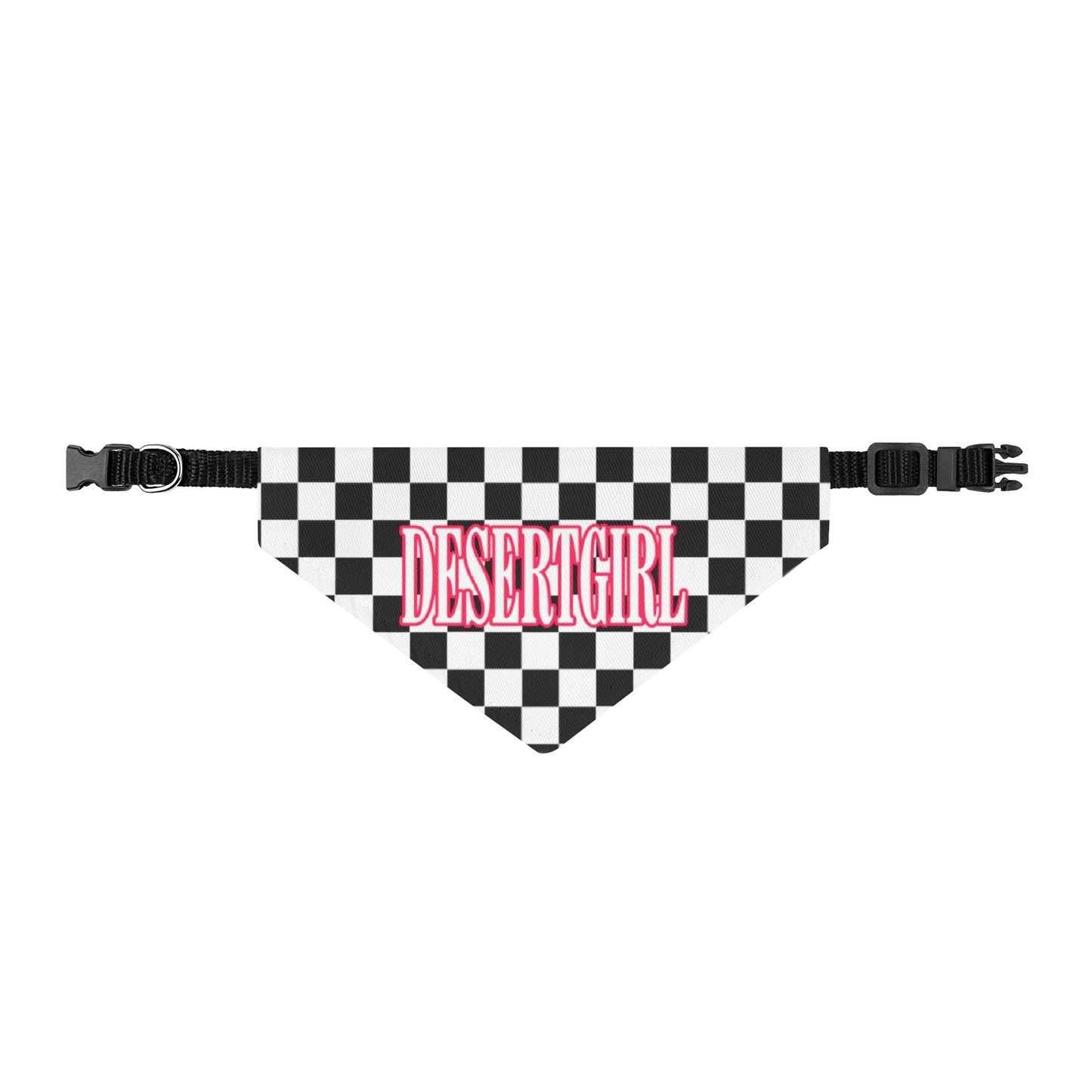 Checkered Desert Girl Clip-on Pet Bandana