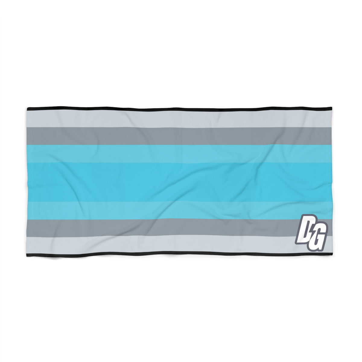 Desert Girl Grey Blue Stripe Beach Towel