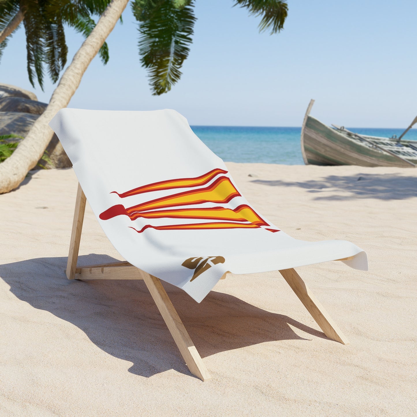 Desert Girl Red Orange Fangs - Horizontal Beach Towel