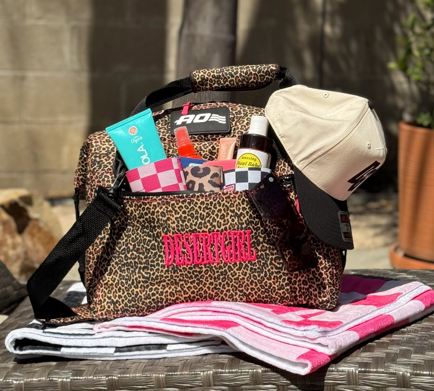 DESERT GIRL x AO COOLERS LEOPARD CAN COOLER - USA + WOMEN MADE