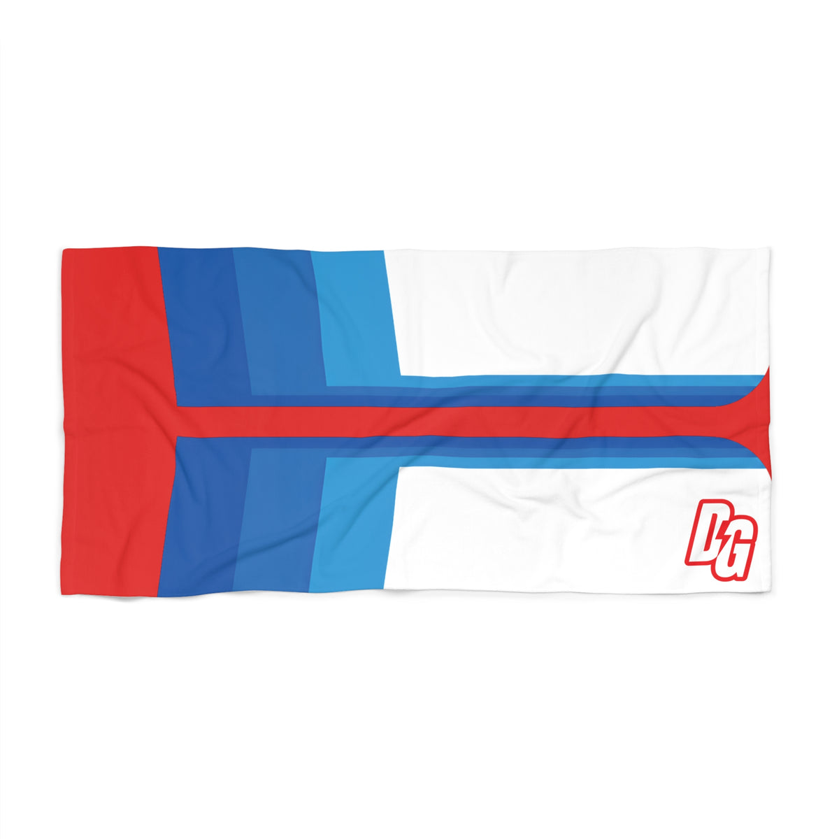 Desert Girl Red White Blue Beach Towel