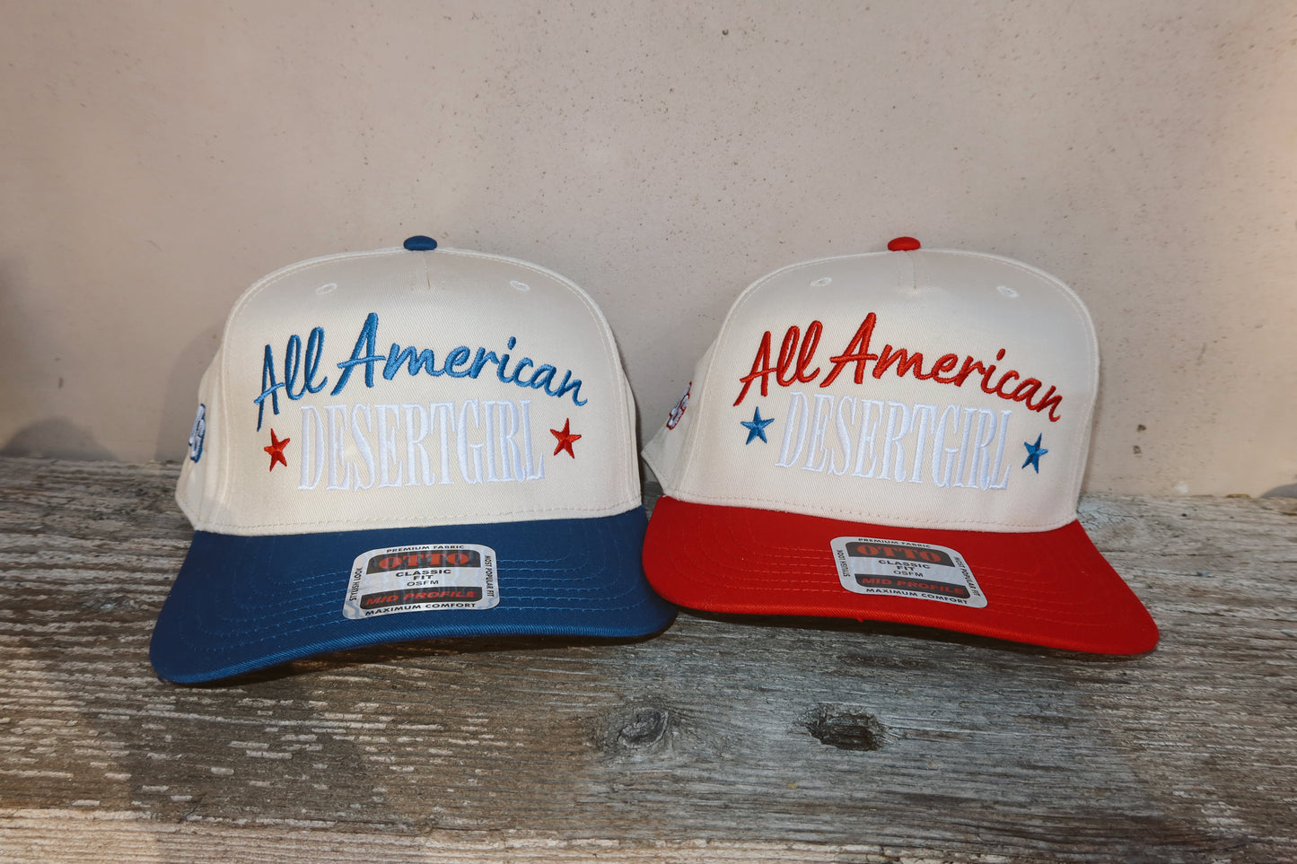 All American Desert Girl Canvas Trucker Hat - BLUE