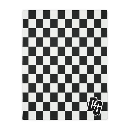 DESERTGIRL Checkered Fuzzy Blanket ( Double Sided )