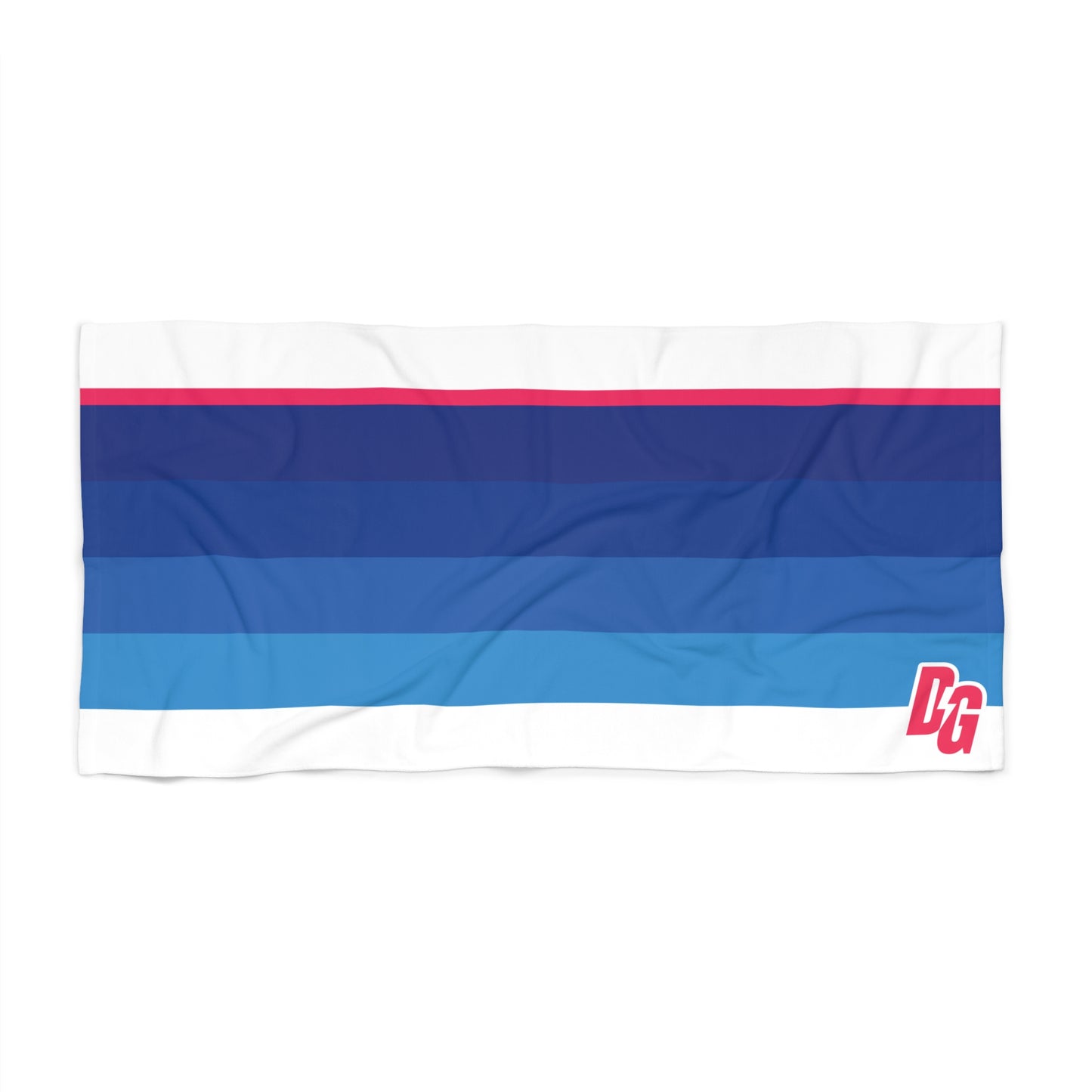 Desert Girl Blue Stripe Pink Accent Beach Towel