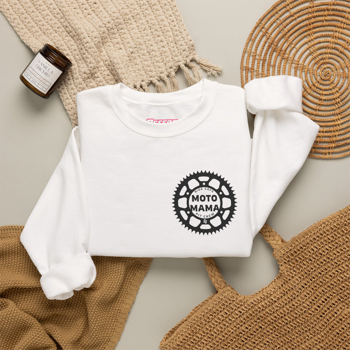 Moto Mama Ride Safe Crewneck