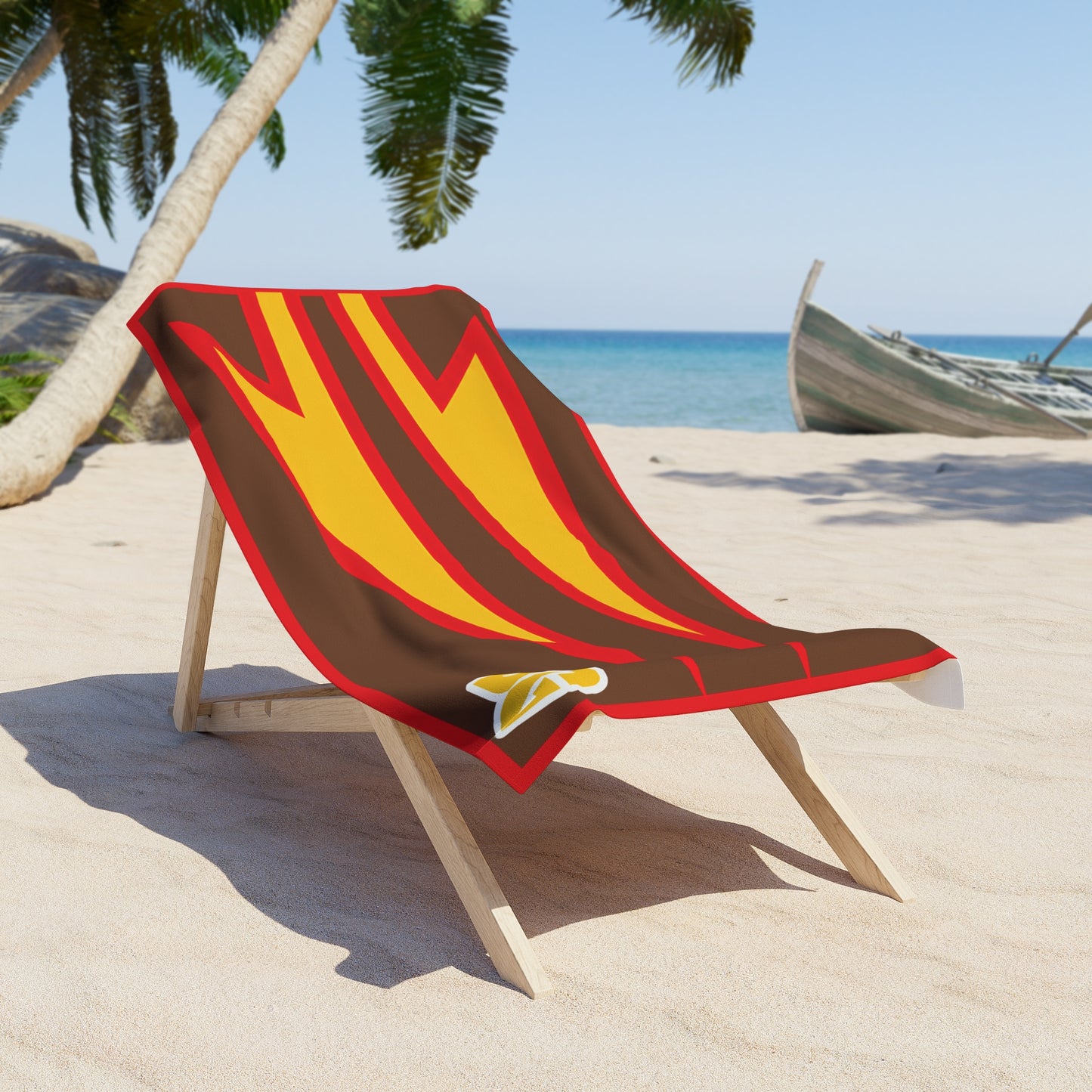 Desert Girl Brown Yellow Red Strike Beach Towel