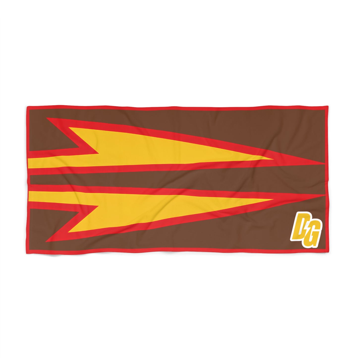 Desert Girl Brown Yellow Red Strike Beach Towel