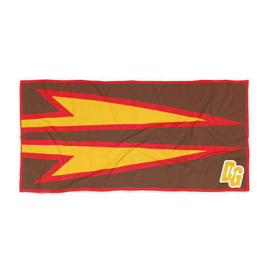 Desert Girl Brown Yellow Red Strike Beach Towel
