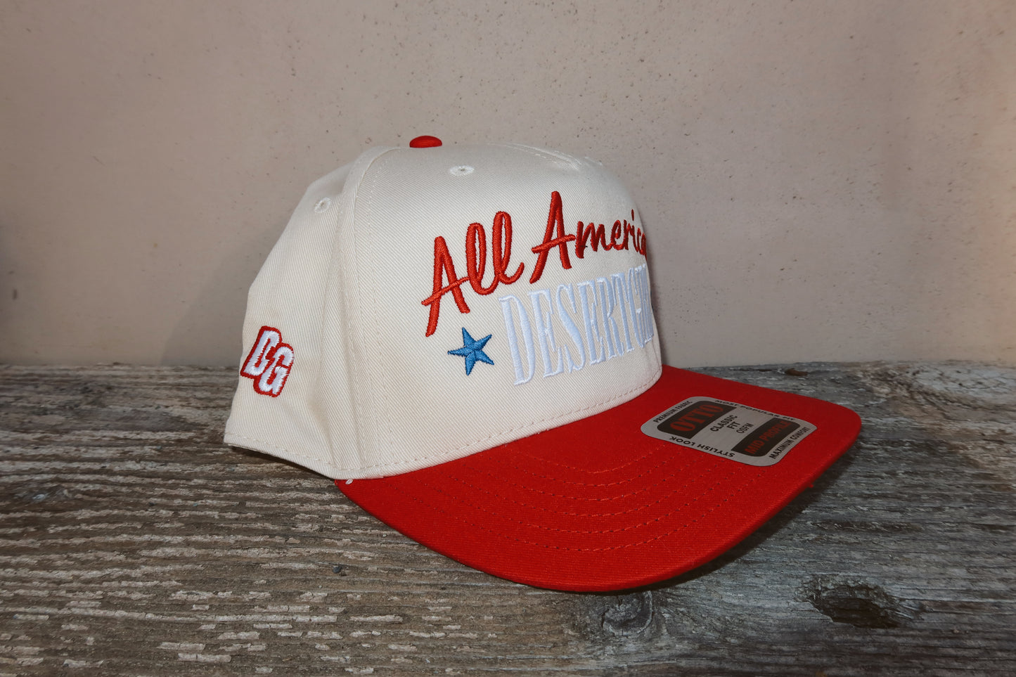 All American Desert Girl Canvas Trucker Hat - RED