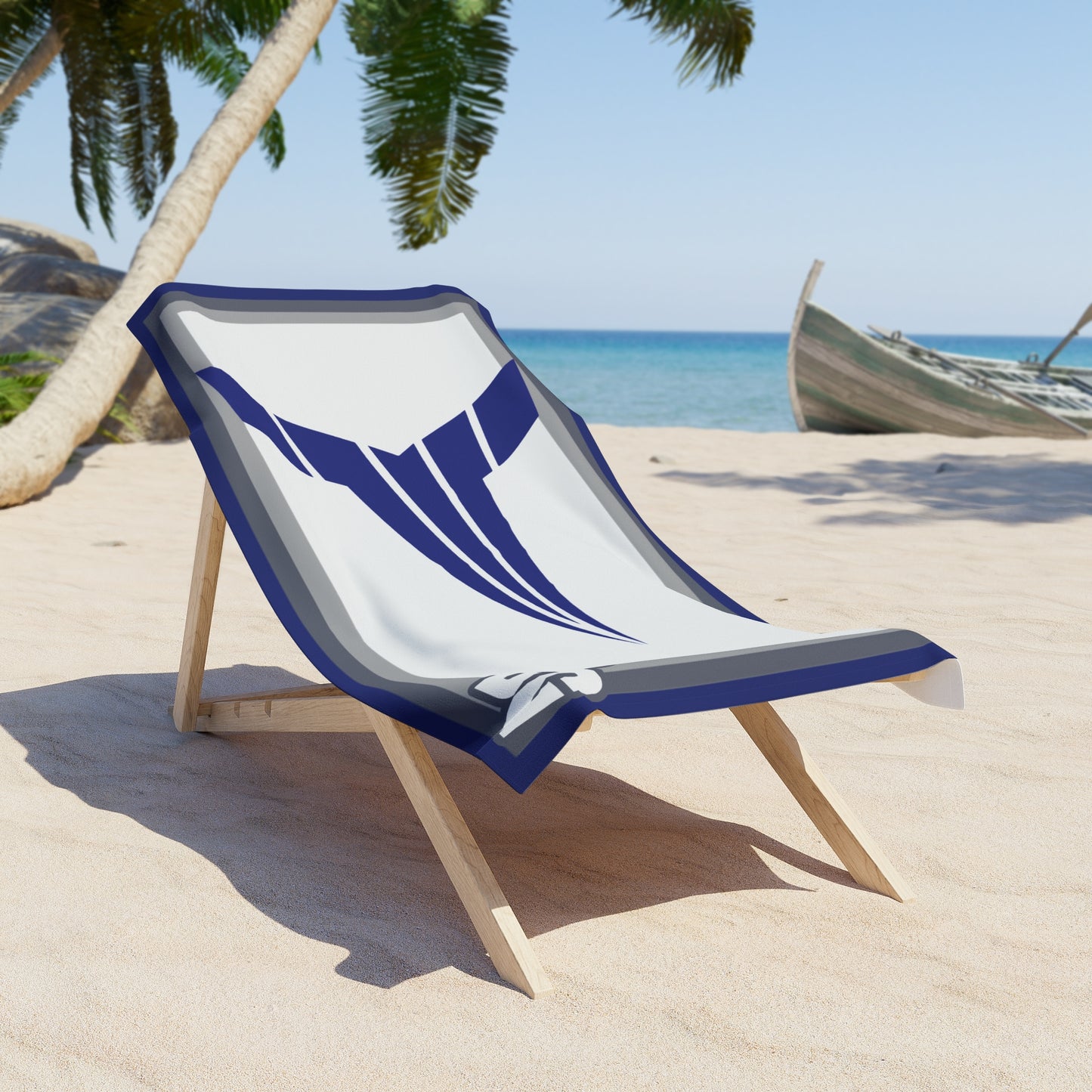 Desert Girl Grey Blue Strike Beach Towel