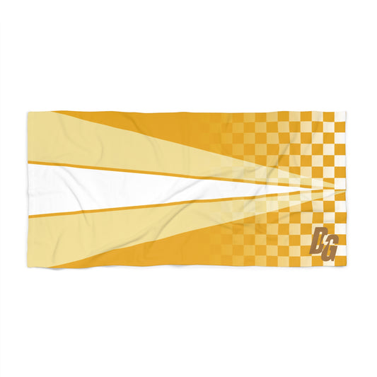 Desert Girl Yellow Strike Checkered Beach Towel