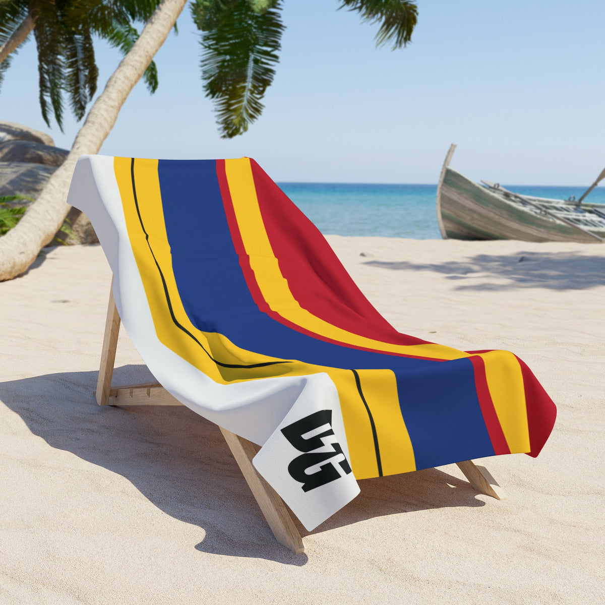 Desert Girl Red Yellow Blue Beach Towel