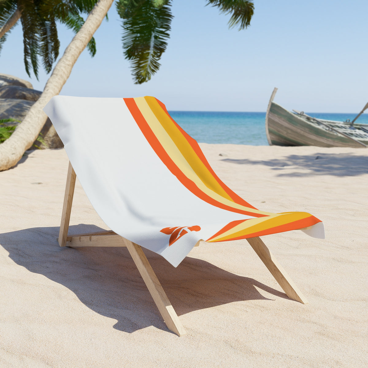 Desert Girl Orange Stripes Beach Towel