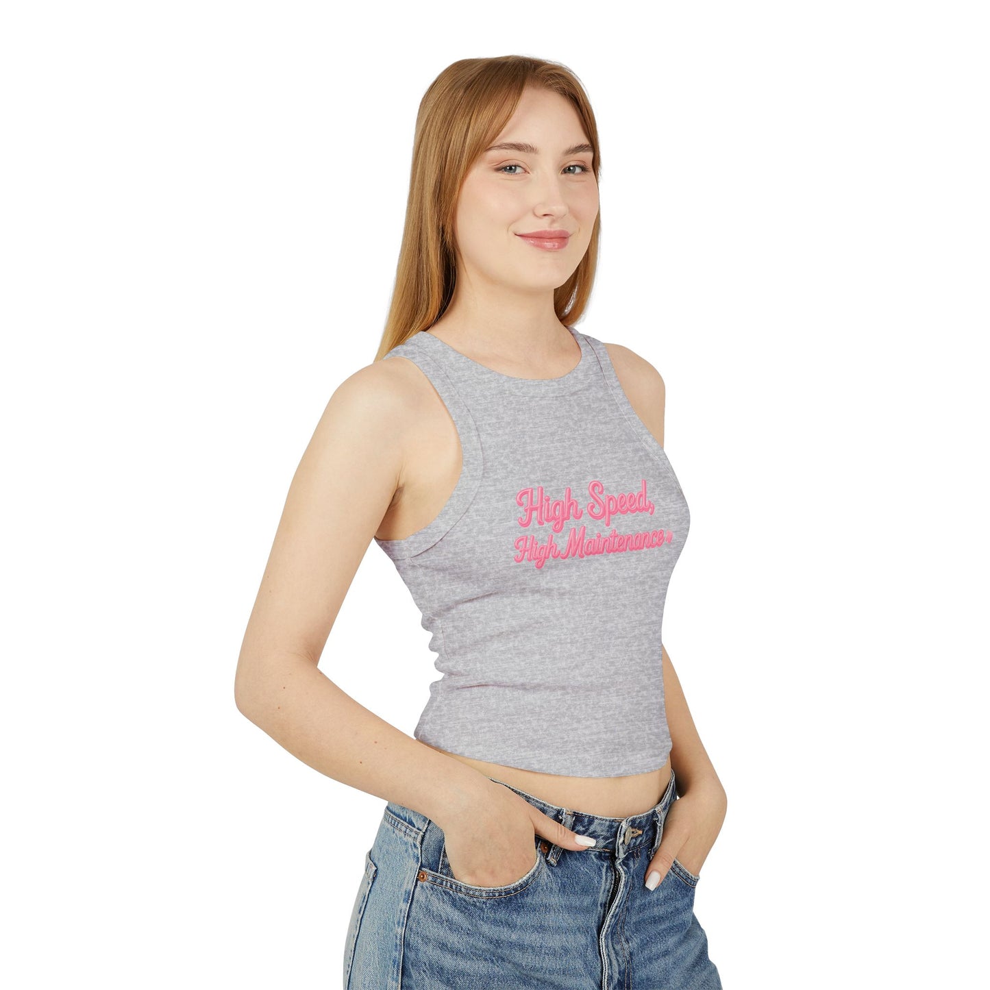 High Speed, High Maintenance Rib Racer Tank - BUBBLEGUM