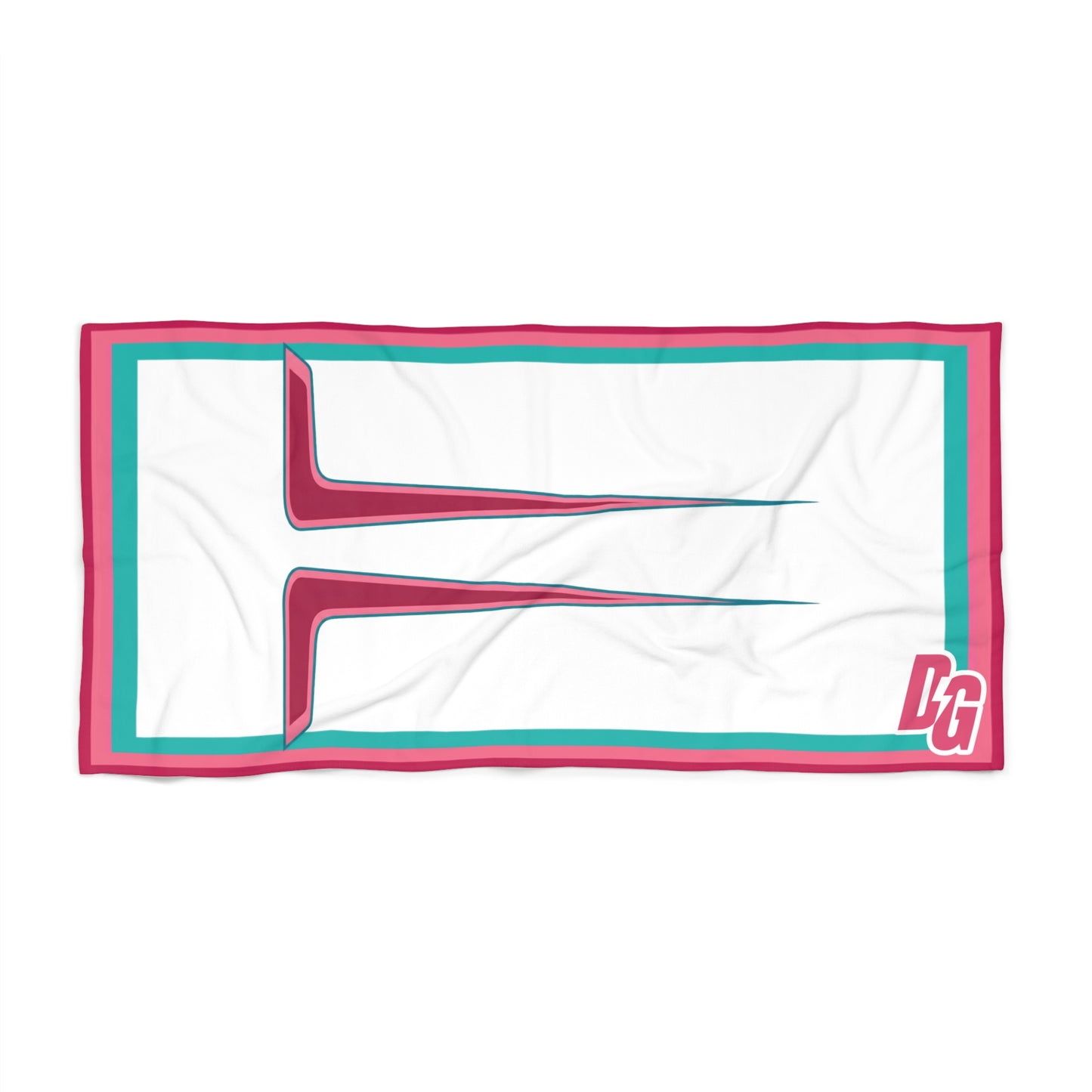 Desert Girl Pink Teal Strike Beach Towel