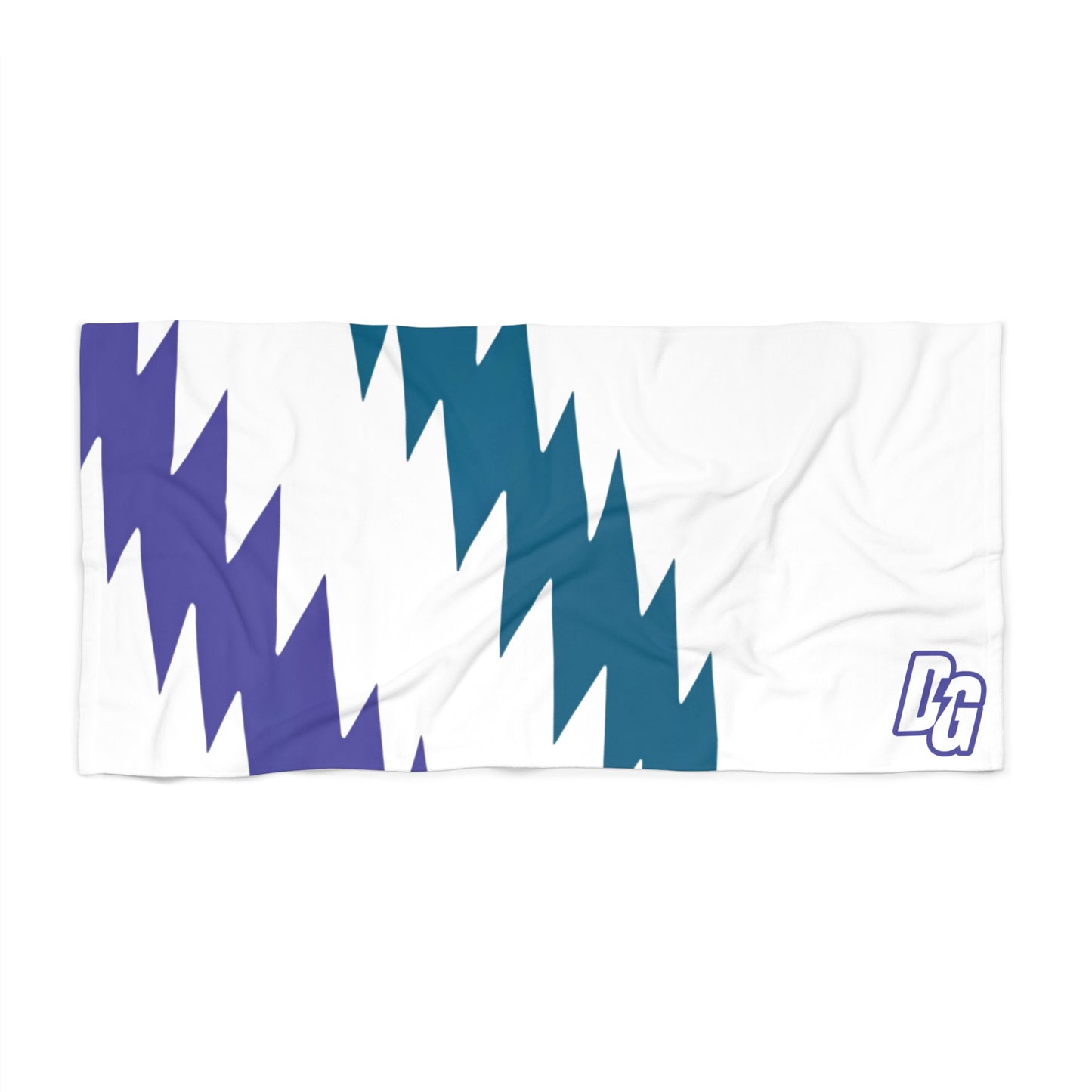 Desert Girl Purple Teal Jagged Beach Towel