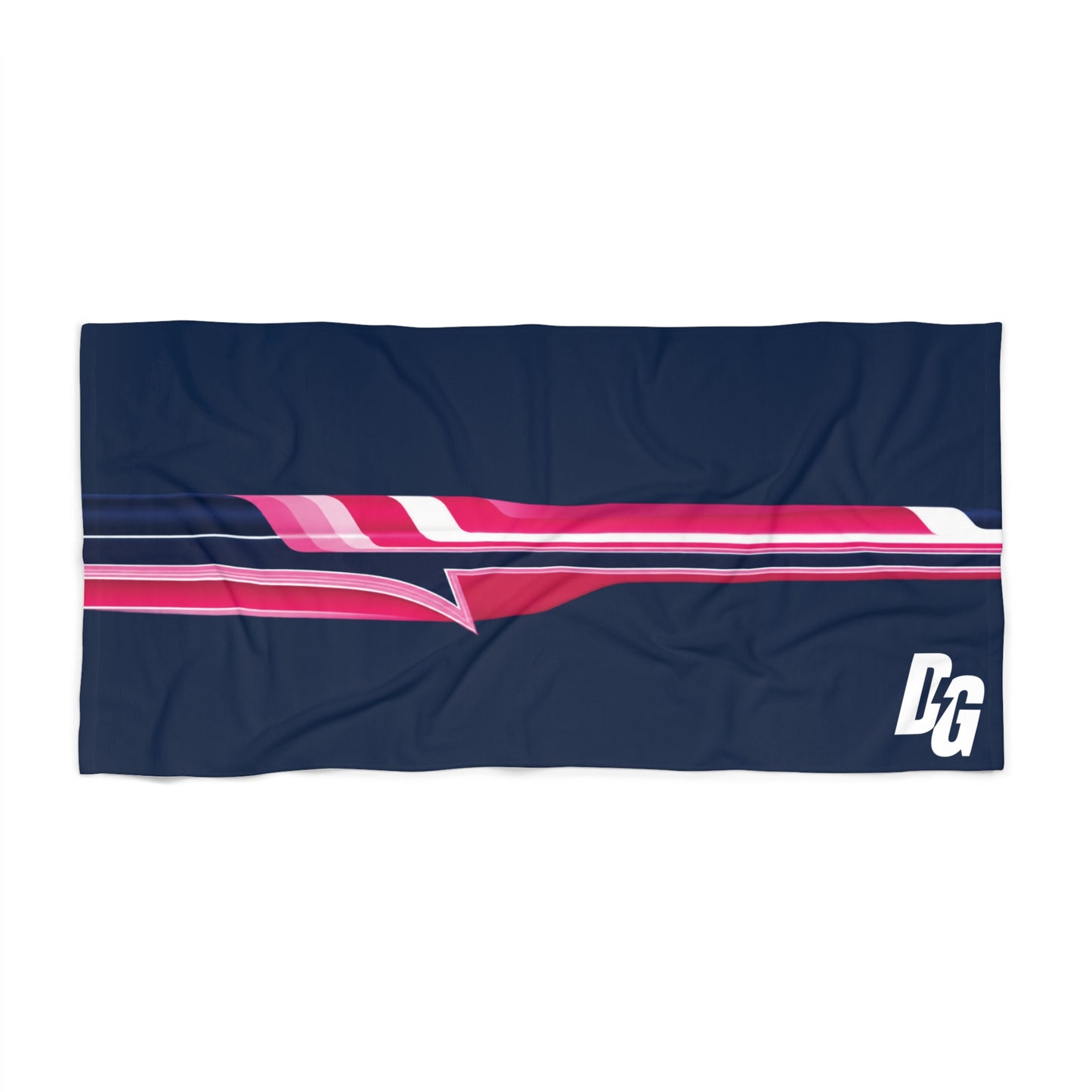 Desert Girl Blue Pink Stripe Beach Towel
