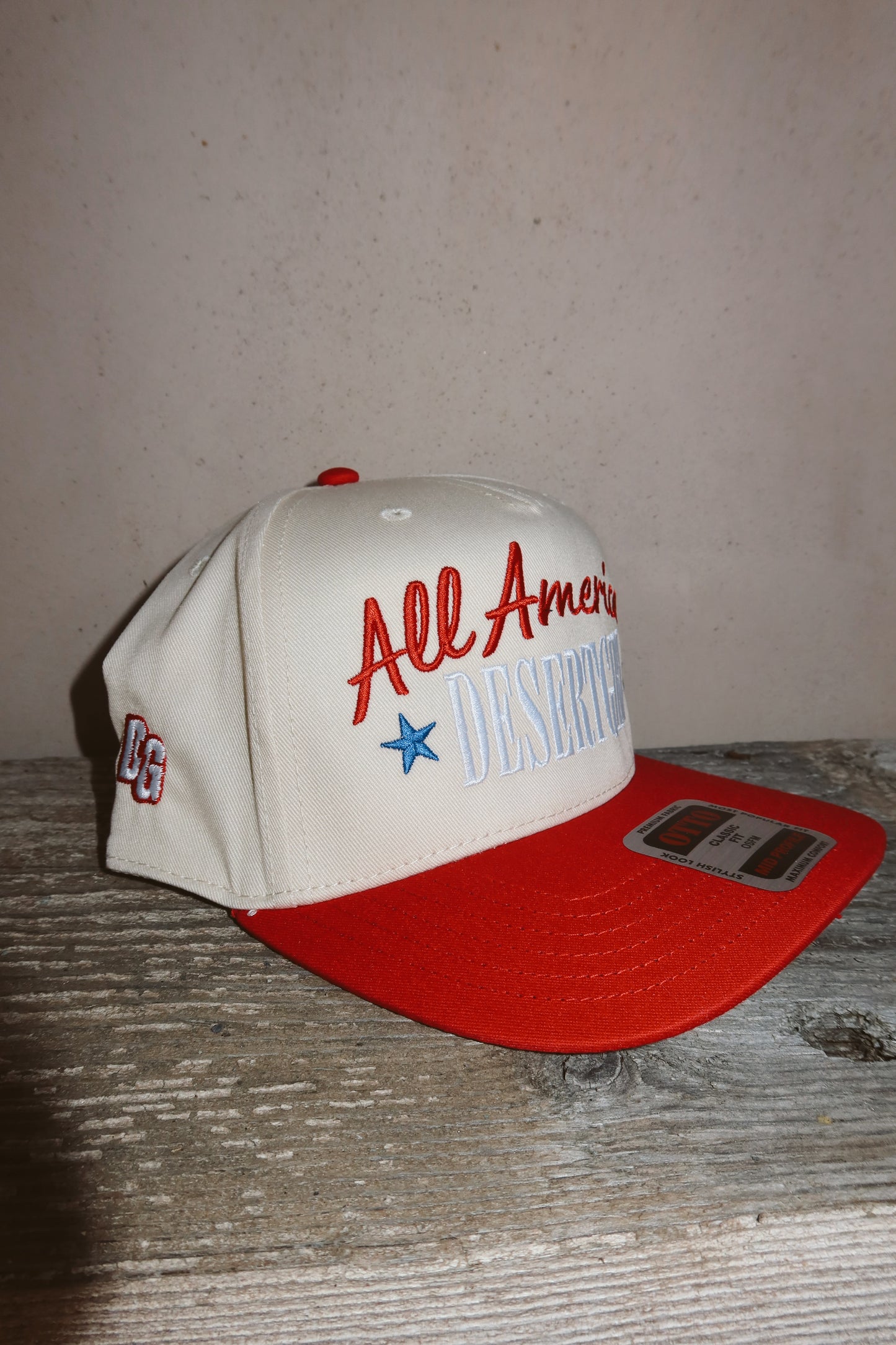 All American Desert Girl Canvas Trucker Hat - RED