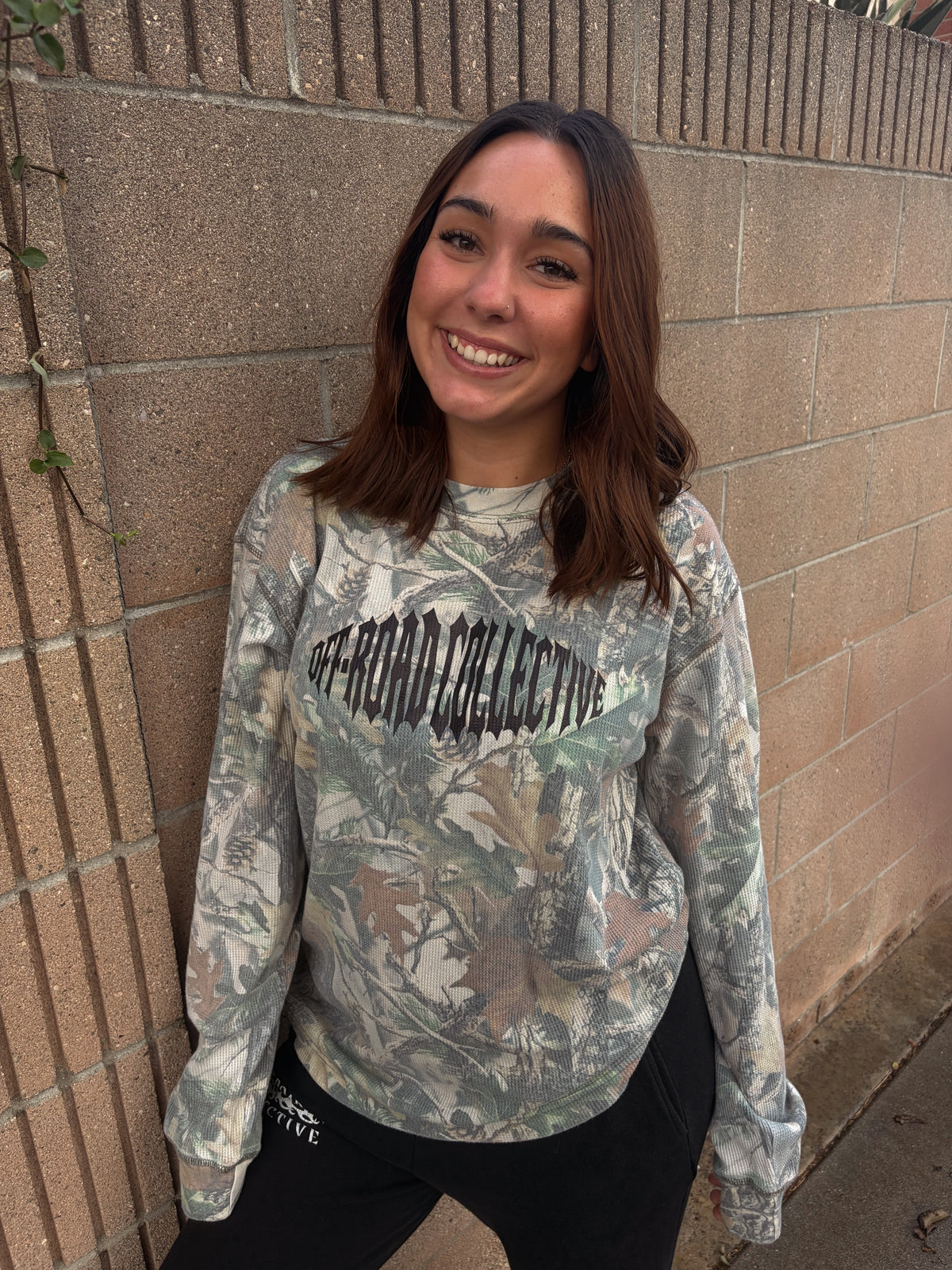 Off-Road Collective Metal Wrap Camo Waffle Knit Long Sleeve