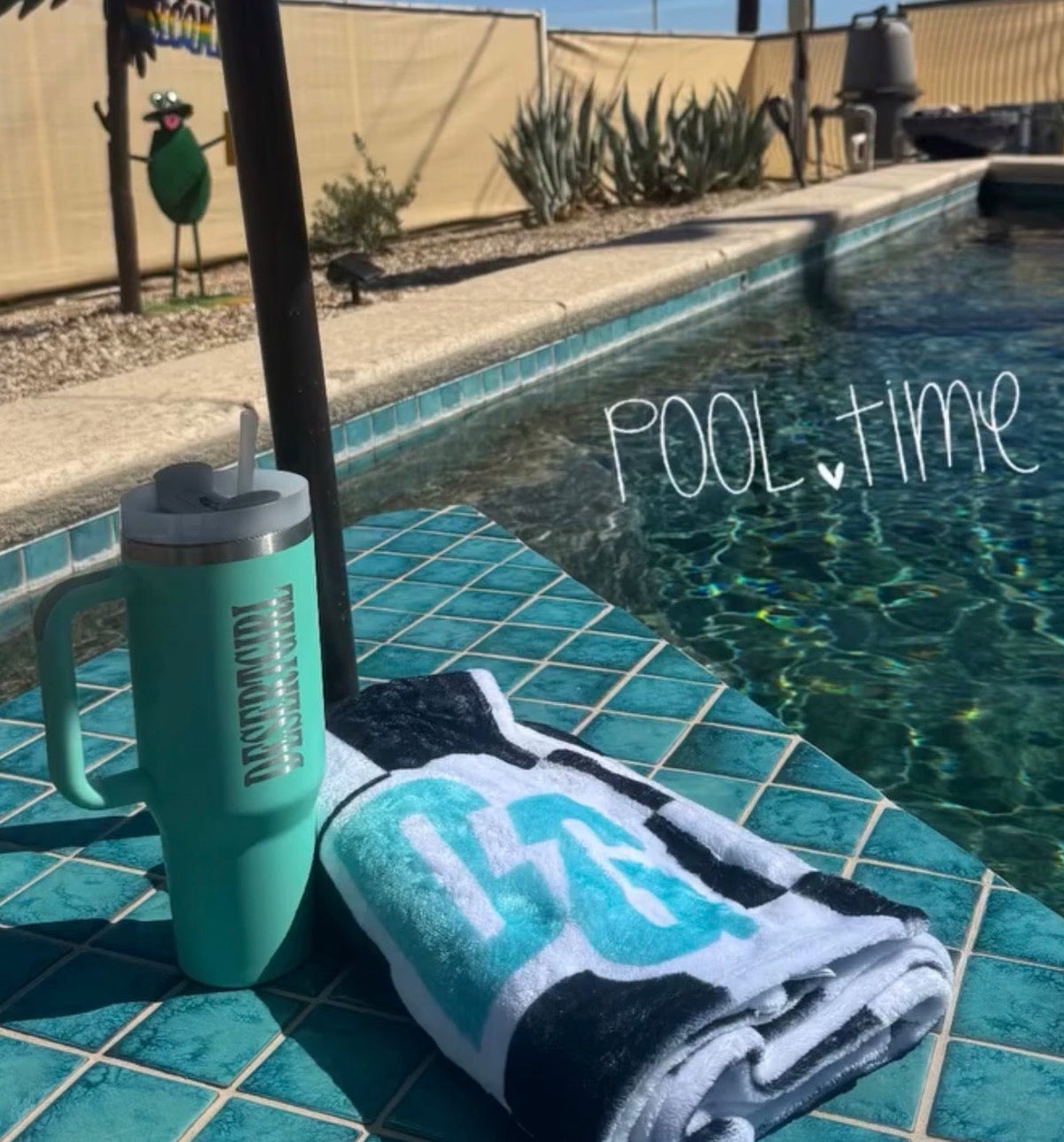 DG Towel - Checkered Teal